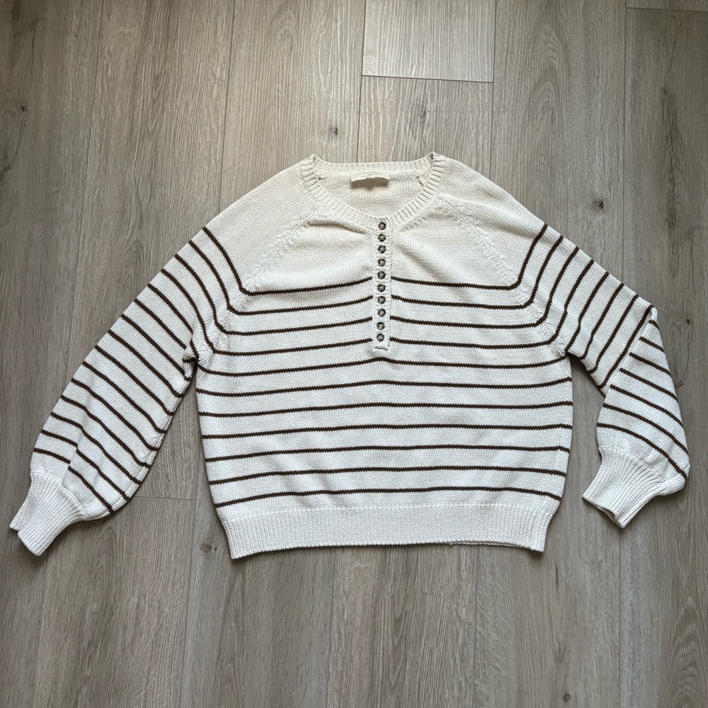 Sezane Leontine Jumper - ecru/camel - Picture 2 of 6
